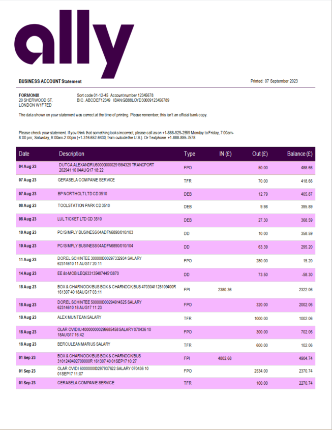  East West Bank firm account statement 